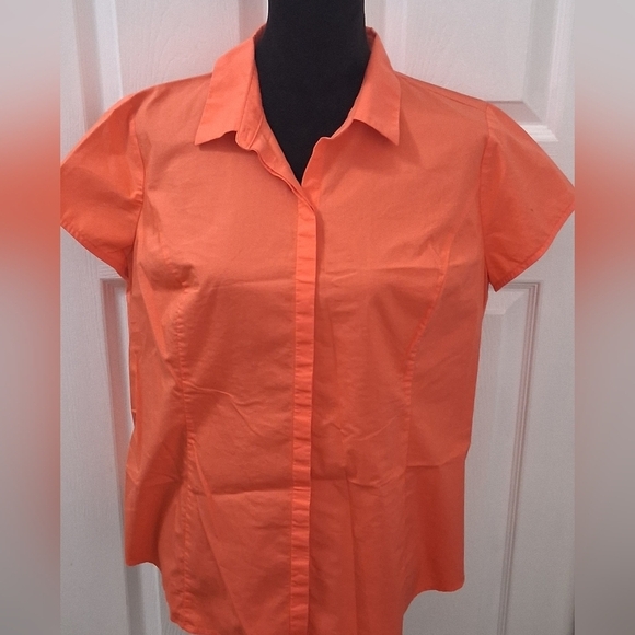 Worthington Short Sleeve Orange Blouse Size XL - Picture 1 of 12